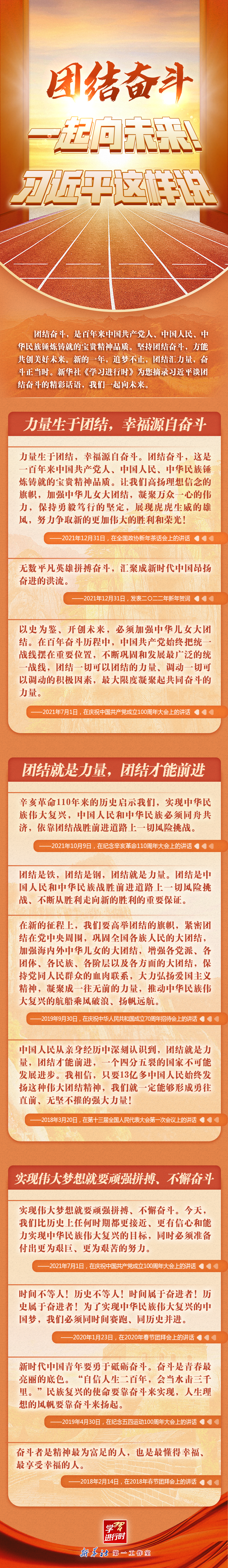 學(xué)習(xí)進(jìn)行時(shí)丨團(tuán)結(jié)奮斗，一起向未來！習(xí)近平這樣說