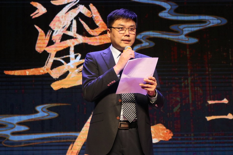 北京外國(guó)語(yǔ)大學(xué)黨委常委、副校長(zhǎng)趙剛在活動(dòng)現(xiàn)場(chǎng)講話。主辦方供圖