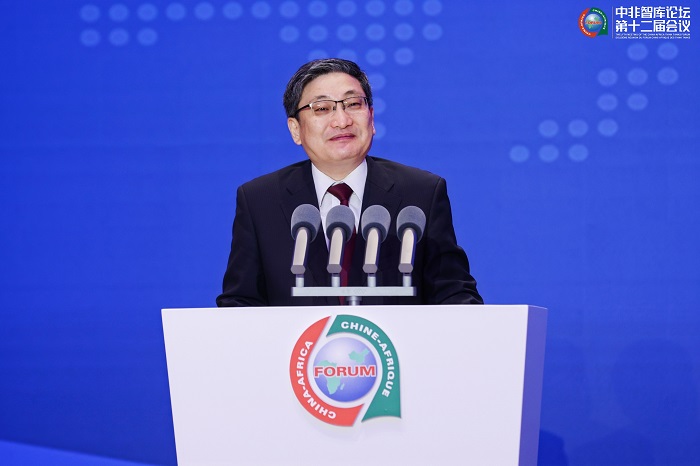 中國(guó)政府非洲事務(wù)特別代表劉豫錫在中非智庫(kù)論壇第十二屆會(huì)議開(kāi)幕式上發(fā)表致辭。主辦方供圖