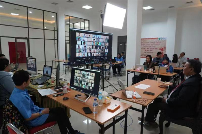 活動現(xiàn)場。供圖：印尼三一一大學孔子學院