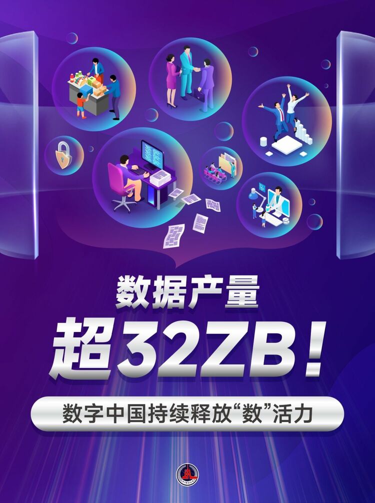 新華鮮報｜數(shù)據(jù)產(chǎn)量超32ZB！數(shù)字中國持續(xù)釋放“數(shù)”活力