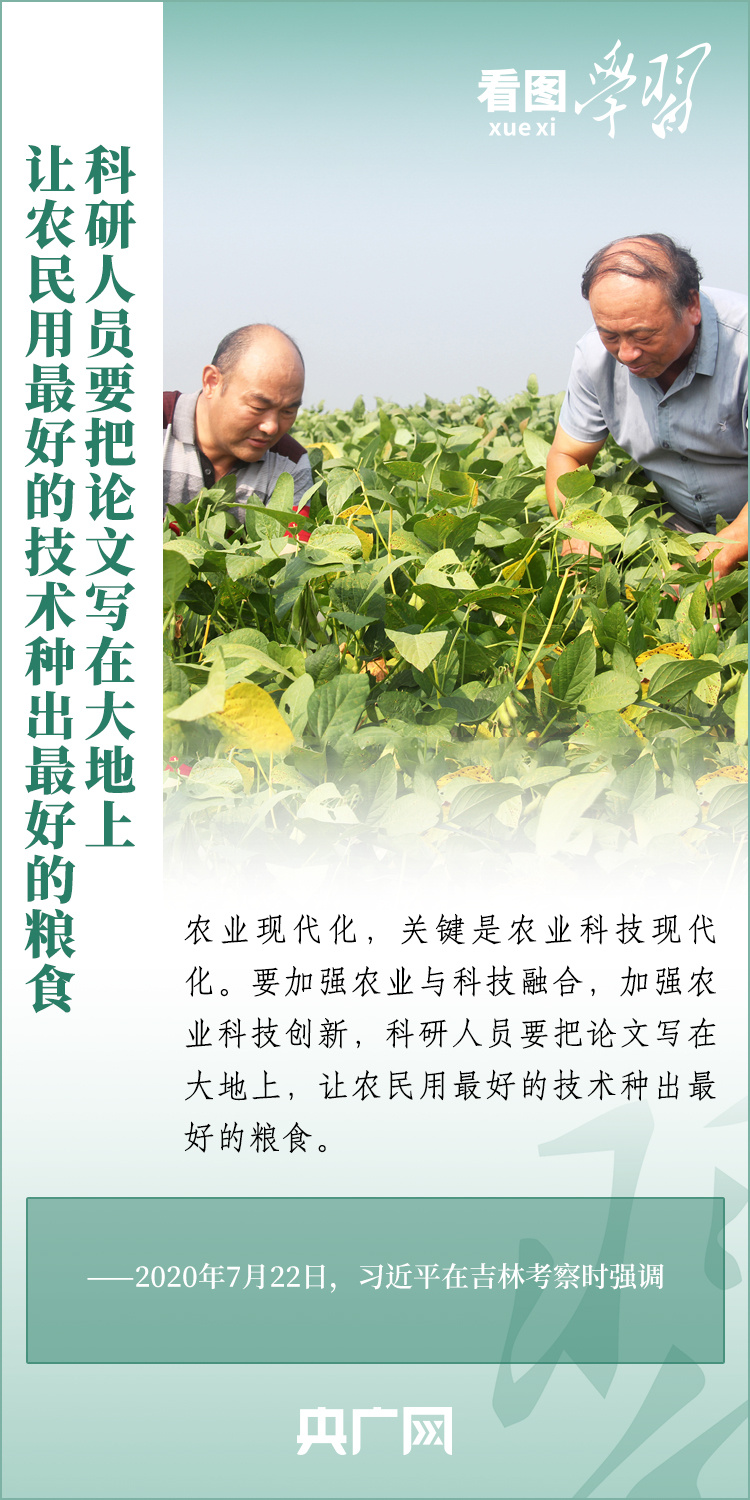 看圖學(xué)習(xí)丨推廣良田、良種、良法、良機(jī) 給農(nóng)業(yè)現(xiàn)代化插上科技的翅膀