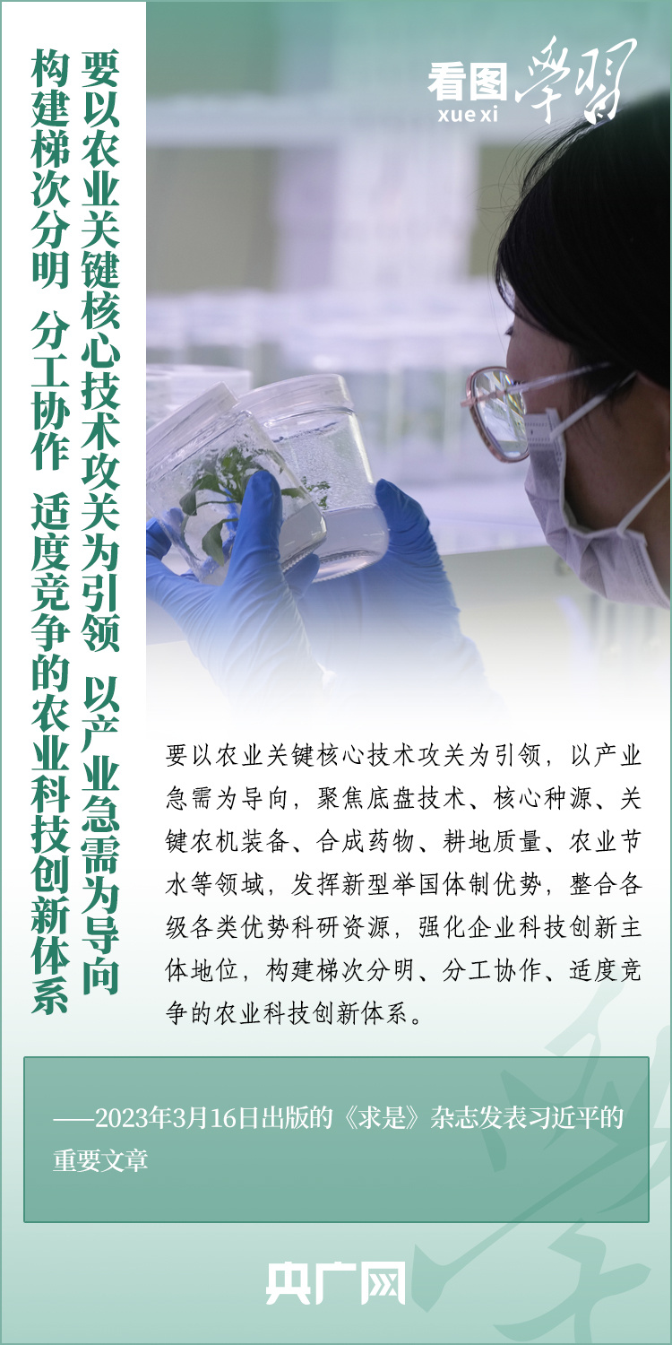 看圖學(xué)習(xí)丨推廣良田、良種、良法、良機(jī) 給農(nóng)業(yè)現(xiàn)代化插上科技的翅膀