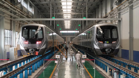 石家莊地鐵二號線列車。 中車齊車集團(tuán)石家莊公司供圖