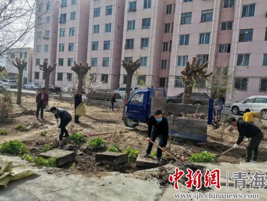 圖為尖扎干部職工生態(tài)建設(shè)和環(huán)境保護現(xiàn)場。尖宣 供圖