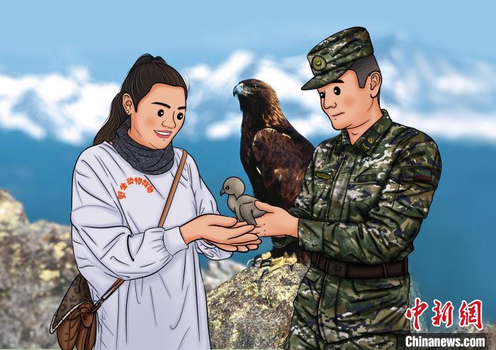 青海武警手繪“環(huán)?！焙?bào)呼吁保護(hù)高原生態(tài)