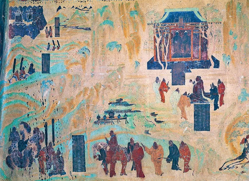 圖為莫高窟第323窟《張騫出使西域圖》。敦煌研究院供圖