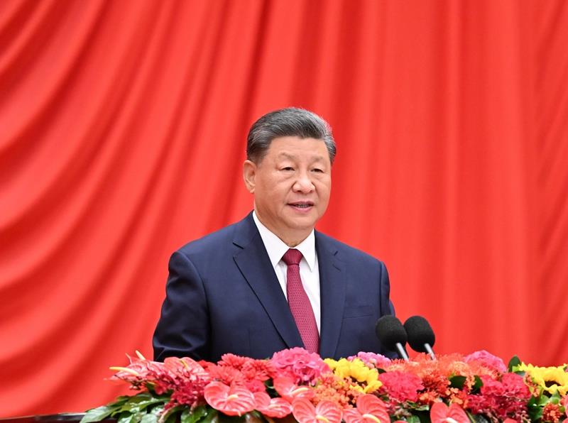 △2024年9月30日，慶祝中華人民共和國成立75周年招待會在北京人民大會堂隆重舉行。習近平總書記出席招待會并發(fā)表重要講話。