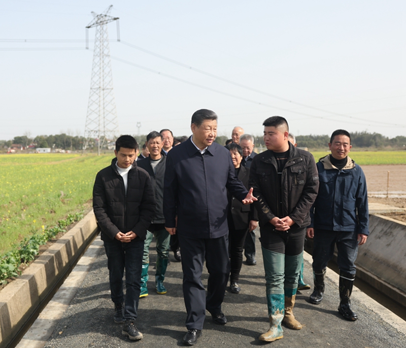 2024年3月19日，習(xí)近平總書記在湖南常德港中坪村考察。