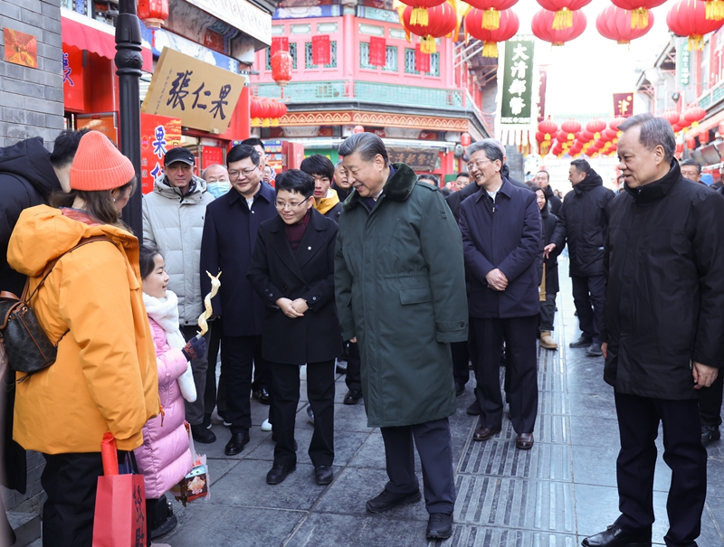 2024年2月1日，習(xí)近平總書記在天津古文化街考察。