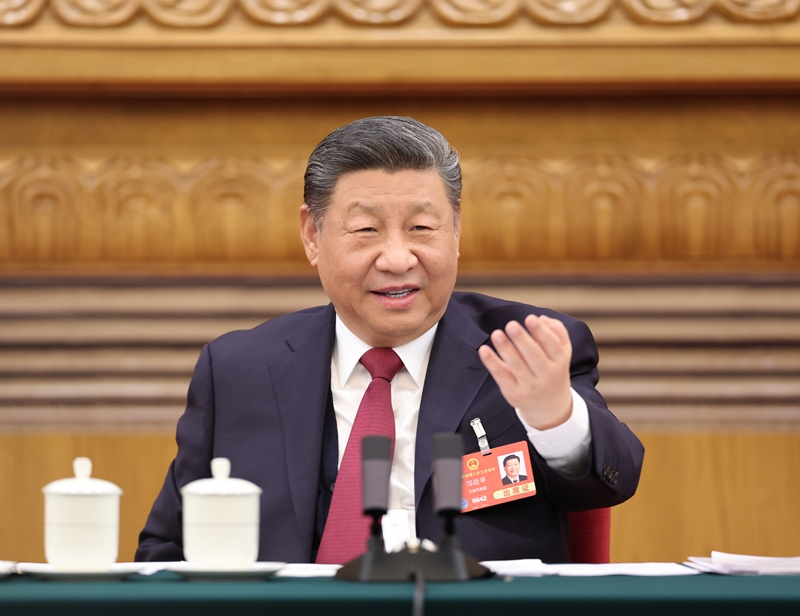 2025年3月5日下午，習近平總書記參加他所在的十四屆全國人大三次會議江蘇代表團審議。