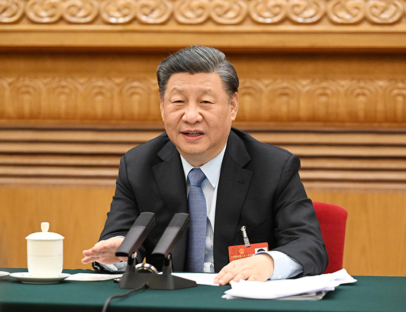 2023年3月5日，習(xí)近平總書記參加他所在的十四屆全國人大一次會議江蘇代表團(tuán)審議。
