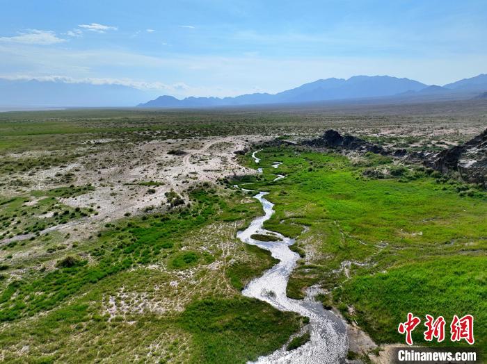 圖為航拍都蘭湖國家濕地公園綠意盎然?！∑钤鲚?攝