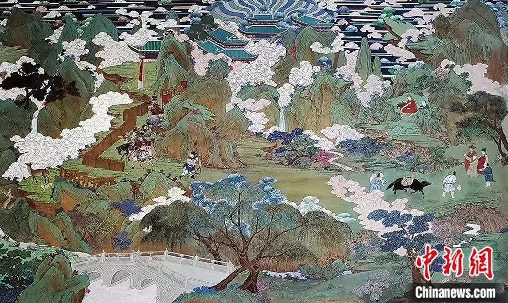臨摹、補繪的青海瞿曇寺壁畫。受訪者 供圖