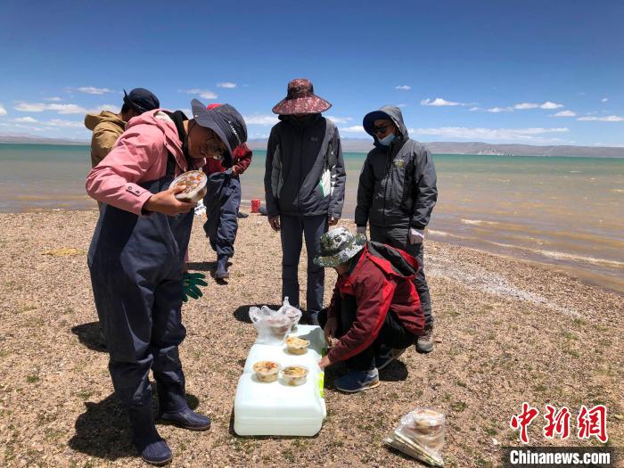 科考隊員在高原湖泊岸邊進(jìn)餐?！?lt;a target='_blank' ><p  align=