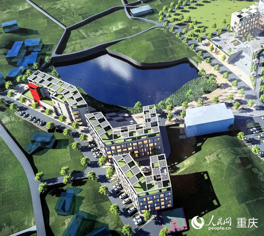 中國(guó)農(nóng)業(yè)科學(xué)院蔬菜花卉研究所西南研發(fā)中心效果圖。人民網(wǎng)記者 劉政寧攝