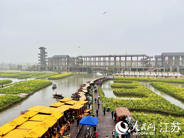 興化千垛菜花旅游節(jié)期間，游客前來打卡。人民網(wǎng) 王丹丹攝